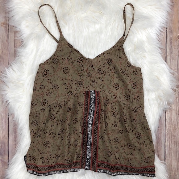 Free People | Boho Floral Tank Top Blouse Size L - Picture 7 of 8